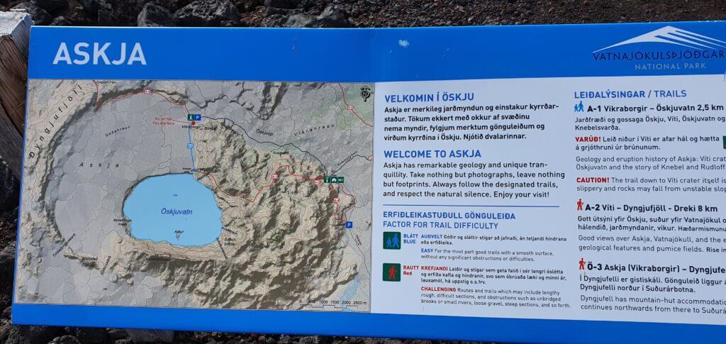 Askja hiking map