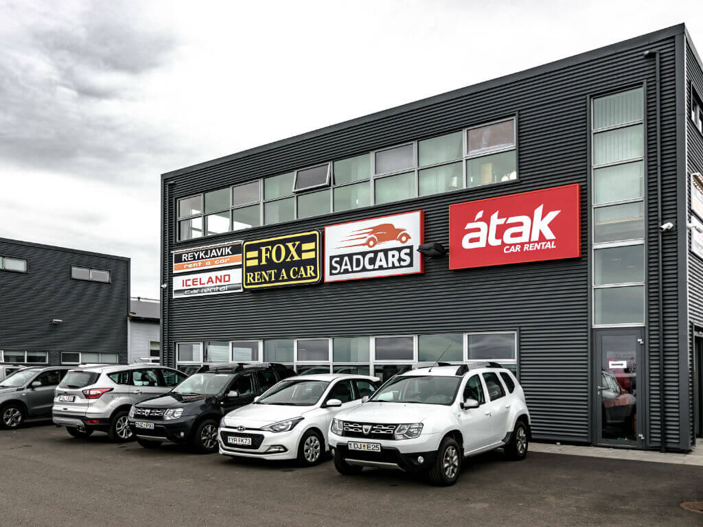 Car rental lot Reykjavik airport