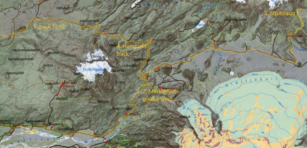 map of fjallabak highlands