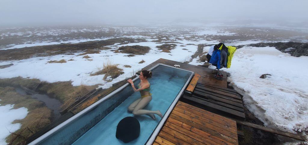 djupivogur hot spring winter iceland