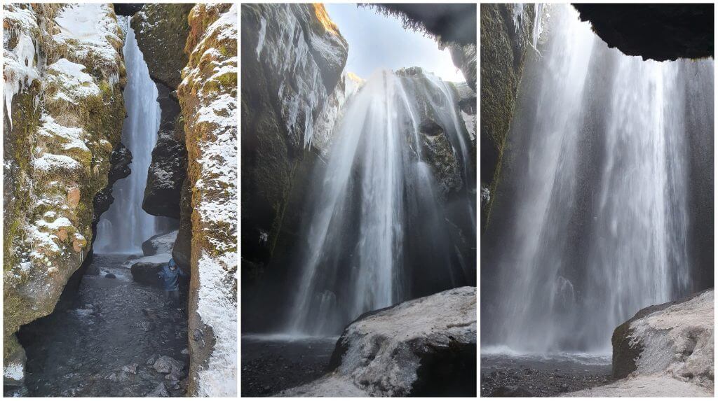 Gljúfrabúi waterfall in winter