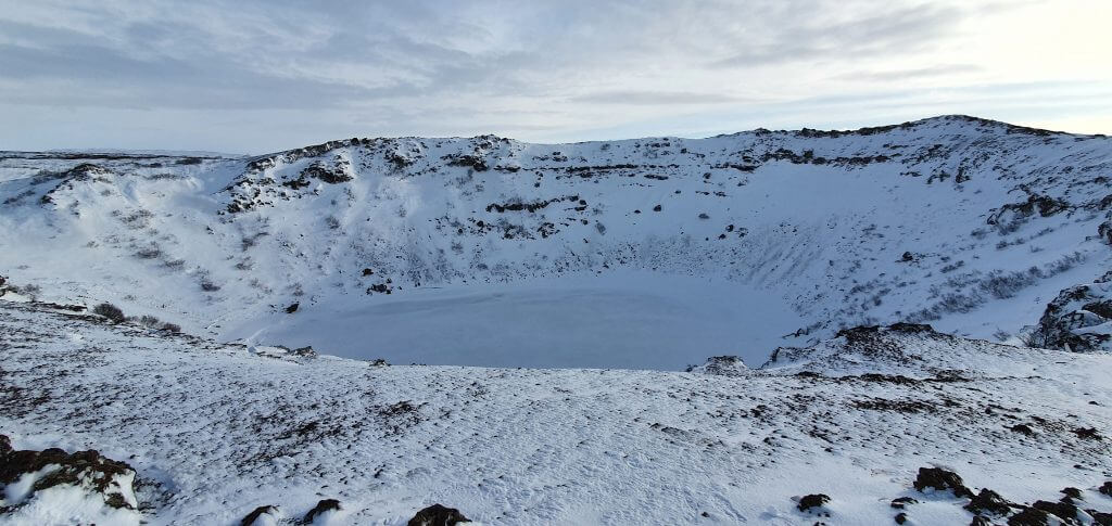 kerid crater in winter
