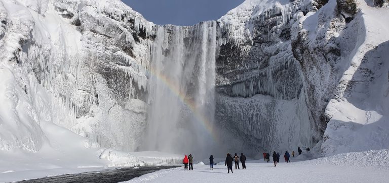 Iceland In Winter What You Need To Know Epic Iceland 2024   Skogafoss Winter Iceland 768x363 