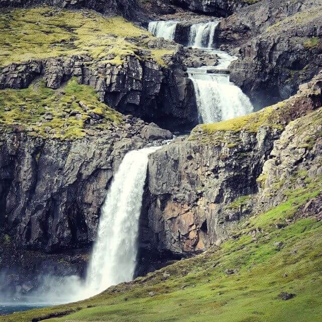 Hænubrekkufoss waterfall Iceland