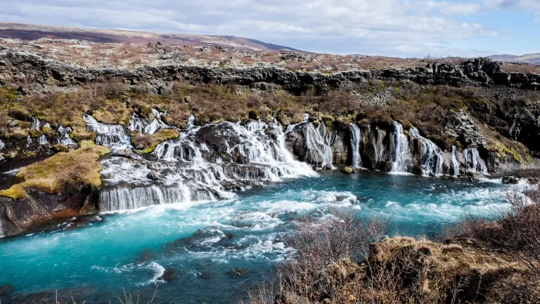 hraunfossar waterfall iceland