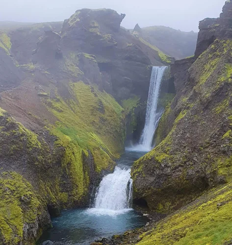 Neðstifoss and Miðfoss waterfall Iceland