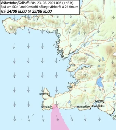 iceland volcano eruption map