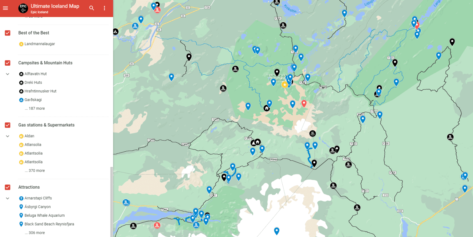 Map Of All Amazing Places In Iceland 2024   Map Iceland Hidden Gems 1536x769 