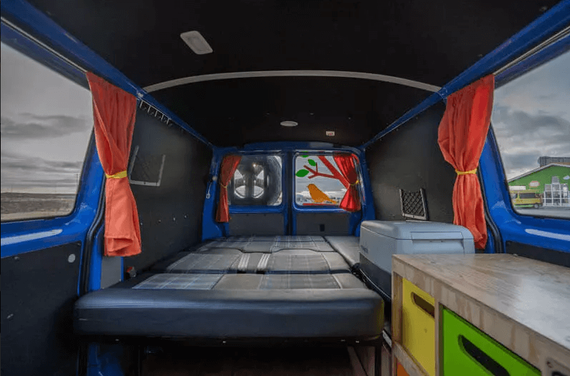 happy campers van interior