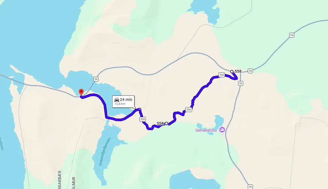 Map 558 Berserkjahraunsvegur Iceland