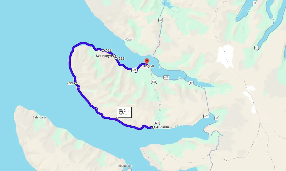 Map 622 Svalvogavegur Iceland