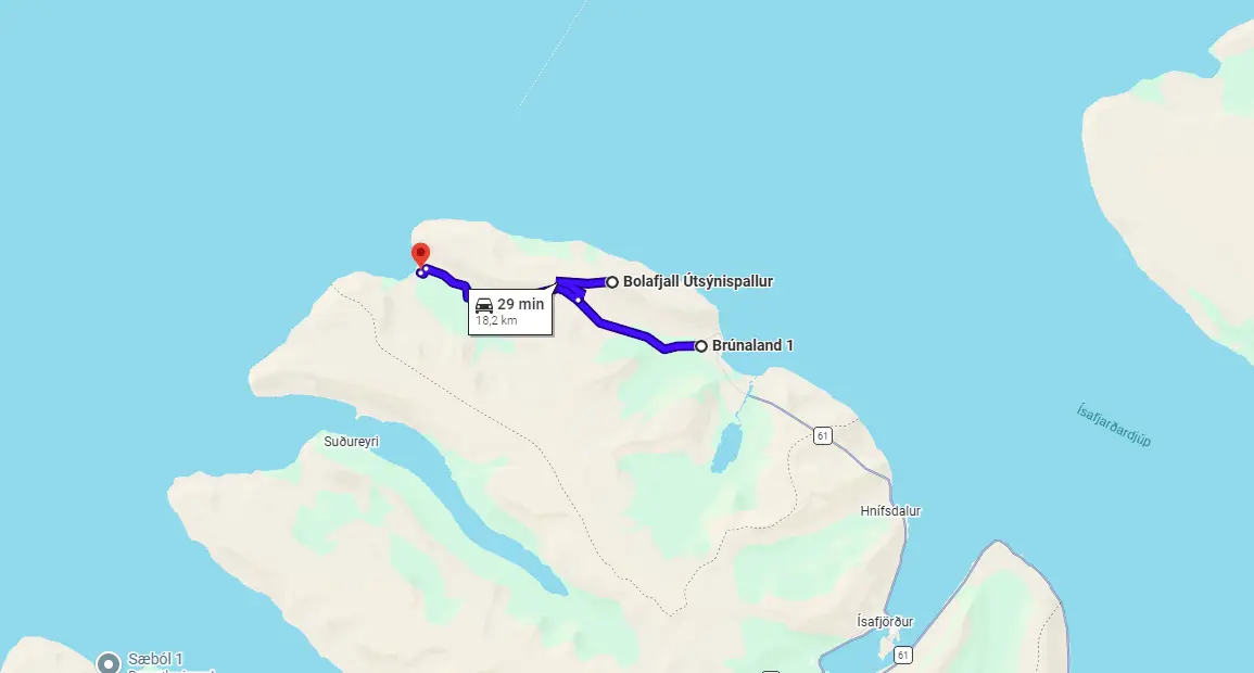Map 630 Skalavikurvegur Iceland