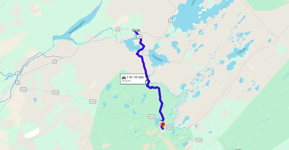 Map F208 Fjallabaksleid Nyrdri north Iceland