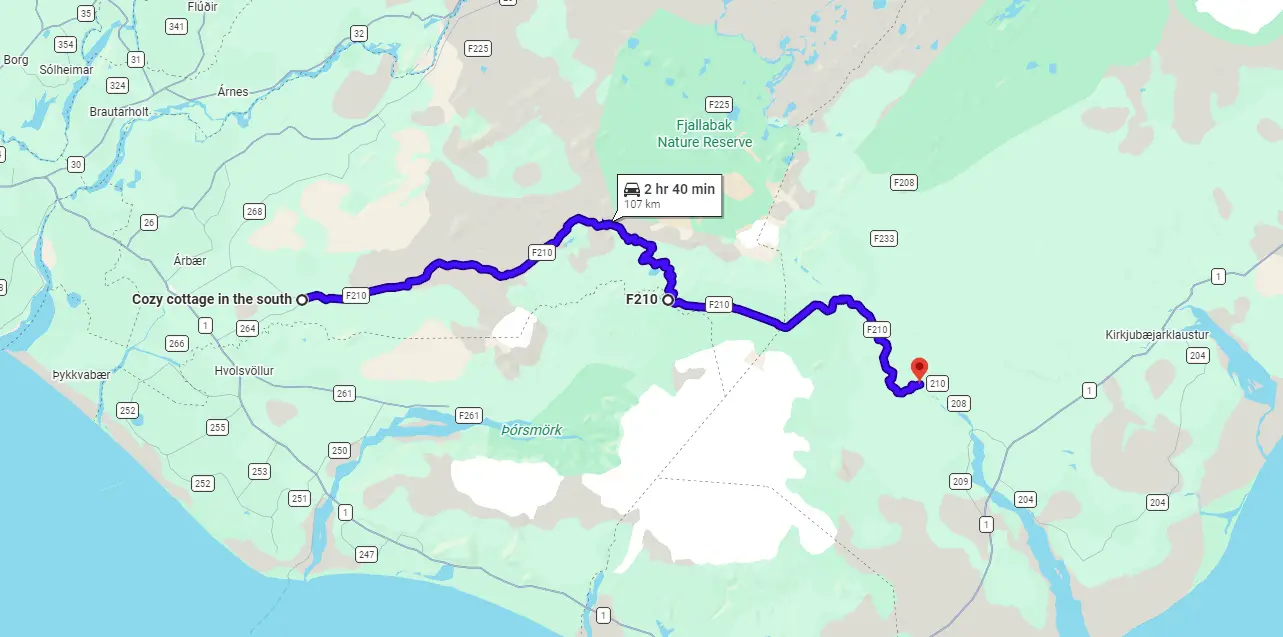 Map F210 Fjallabaksleid sydri Iceland
