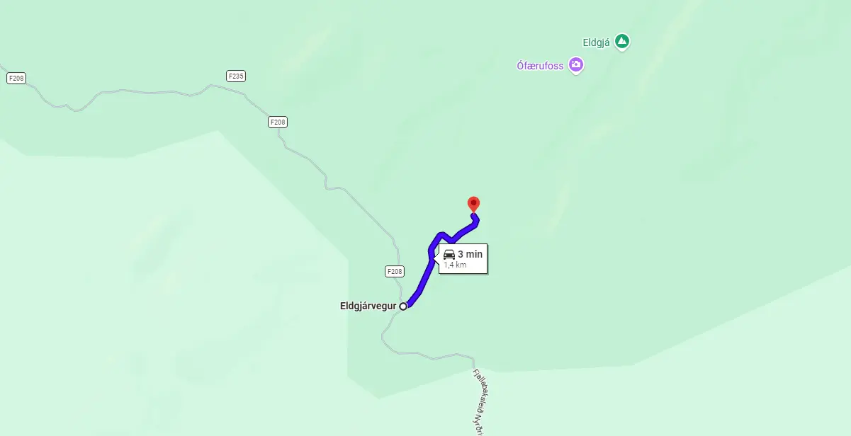 Map F223 Eldgjarvegur Iceland