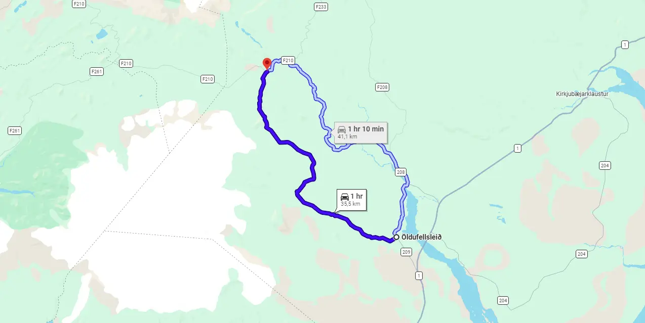 Map F232 Oldufellsleid Iceland