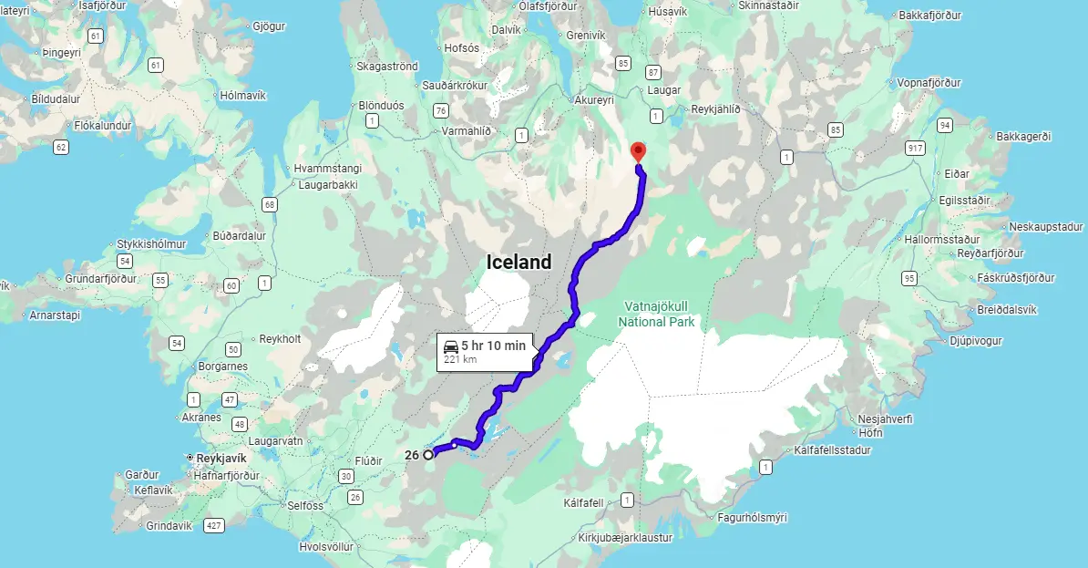 Map F26 Sprengisandsleid Iceland