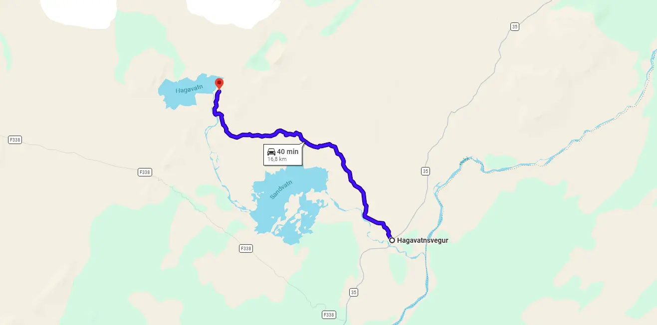 Map F335 Hagavatnsvegur Iceland