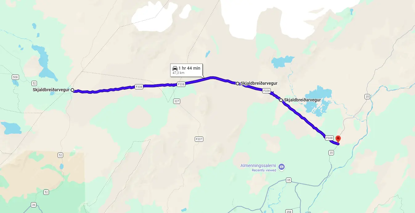 Map F338 Skjaldbreidarvegur Iceland