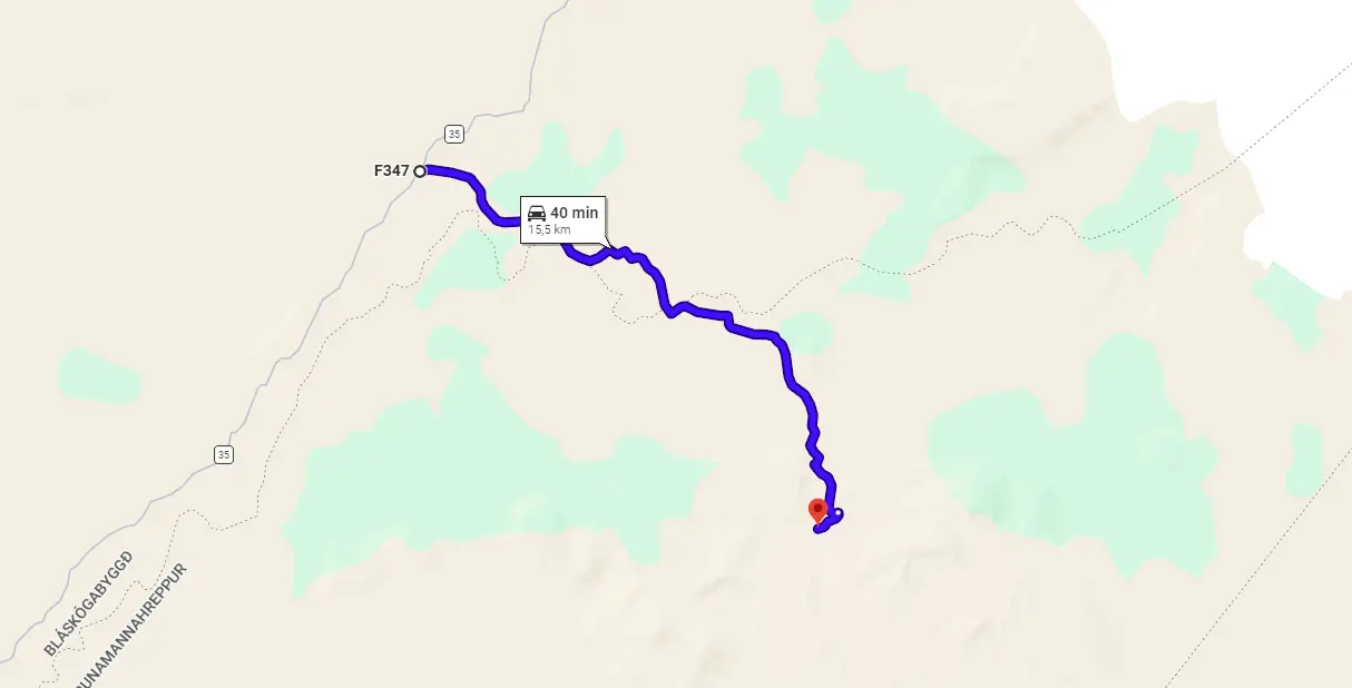 Map F347 Kerlingafjallavegur Iceland