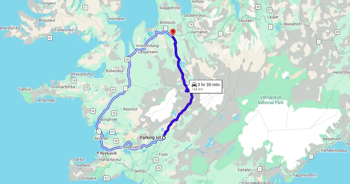 Map F35 Kjalvegur Iceland