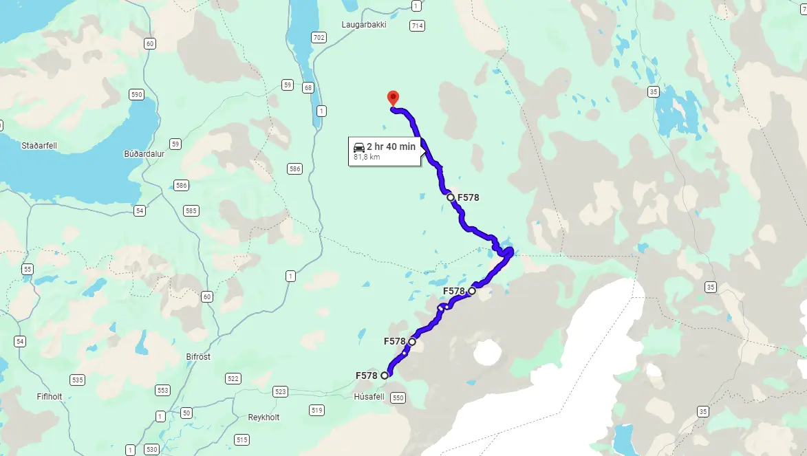 Map F578 Arnarvatnsvegur Iceland