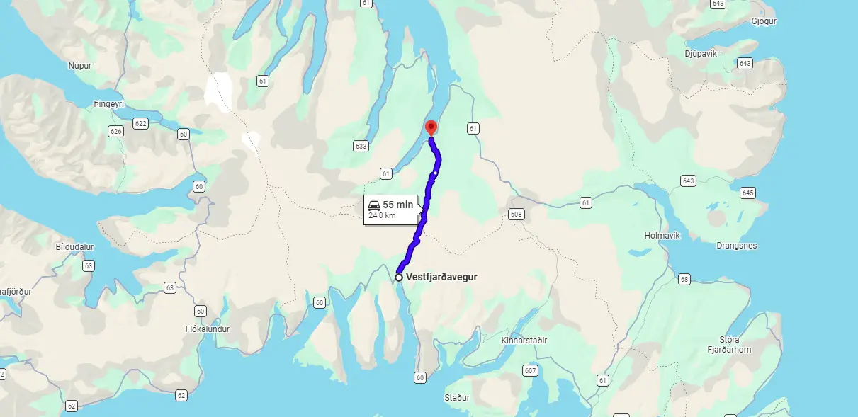 Map F66 Kollafjardarheidi Iceland