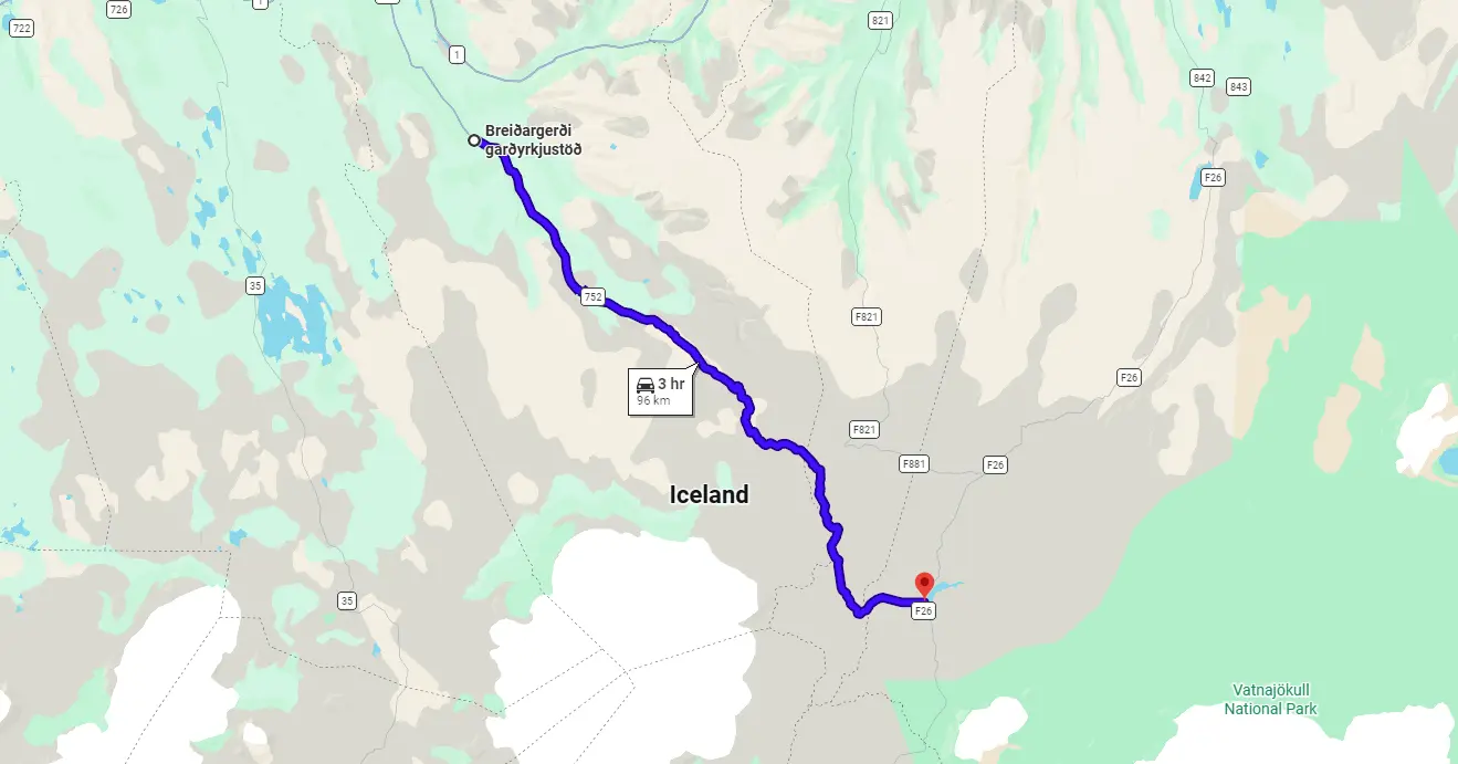 Map F752 Skagafjardarleid Iceland