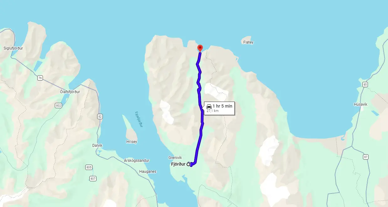 Map F839 Leirdalsheidarvegur Iceland