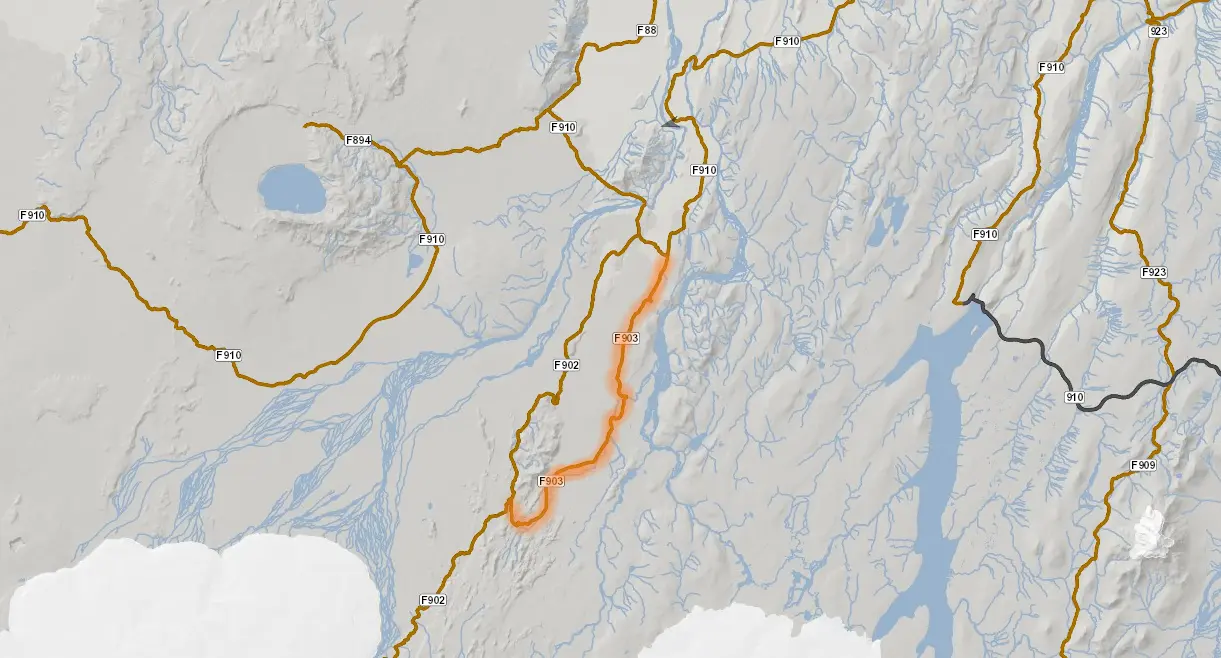 Map F903 Hvannalindavegur Iceland