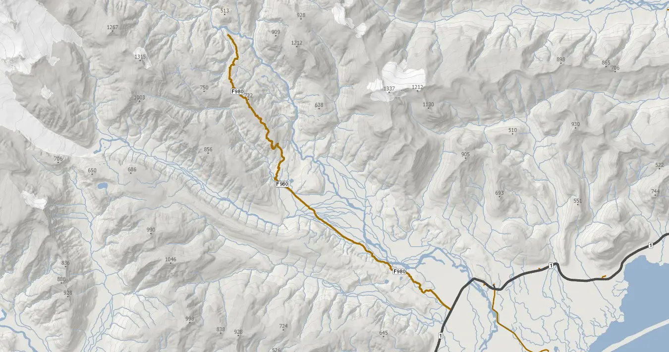 Map F980 Kollumulavegur Iceland