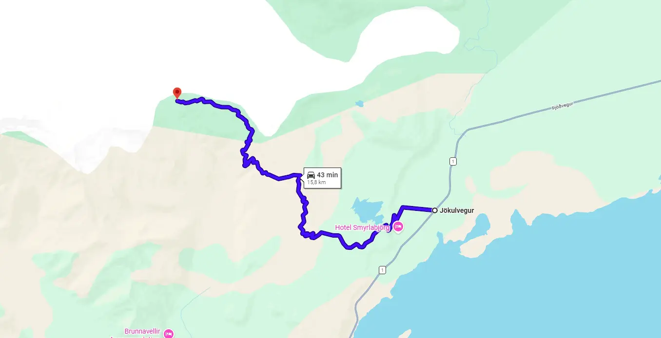 Map F985 Jokulvegur Iceland