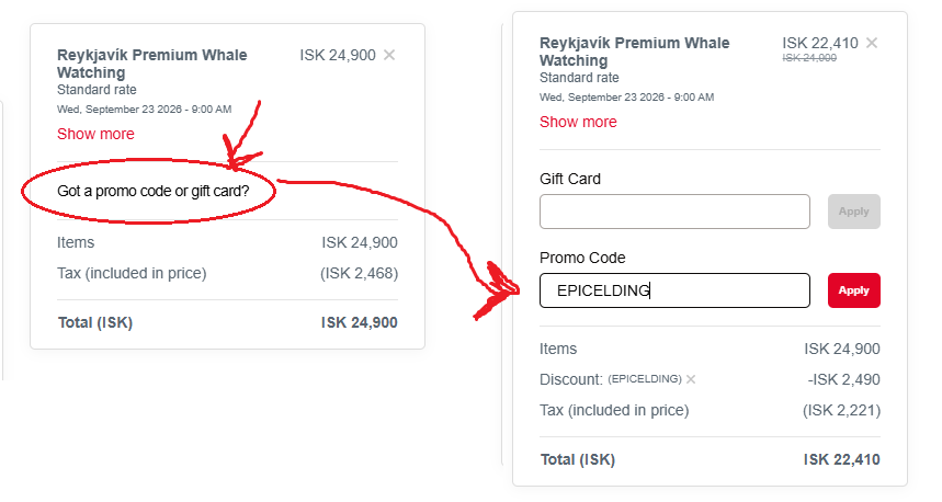 elding iceland coupon code use