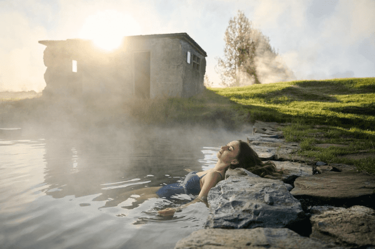 secret lagoon iceland sunrise