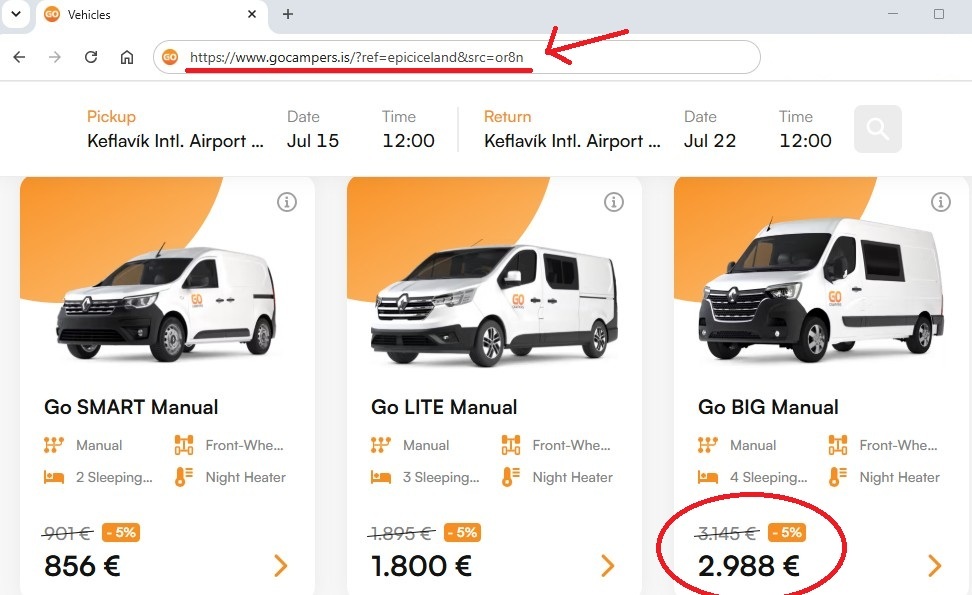 go campers iceland discount code link