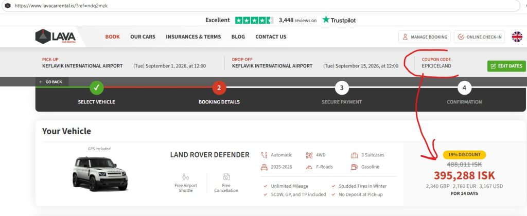 lava car rental iceland promo code use