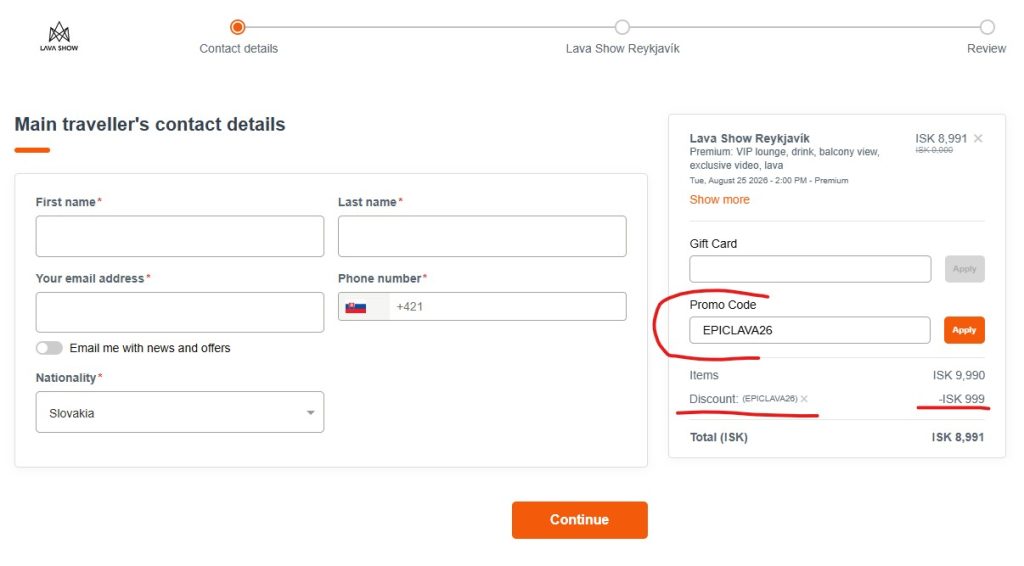 lava show how to use coupon code